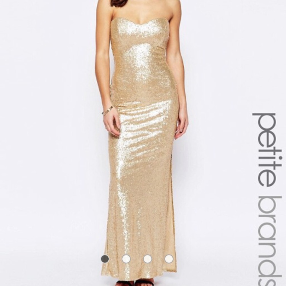 ASOS petite cold sequin maxi formal dress size 4